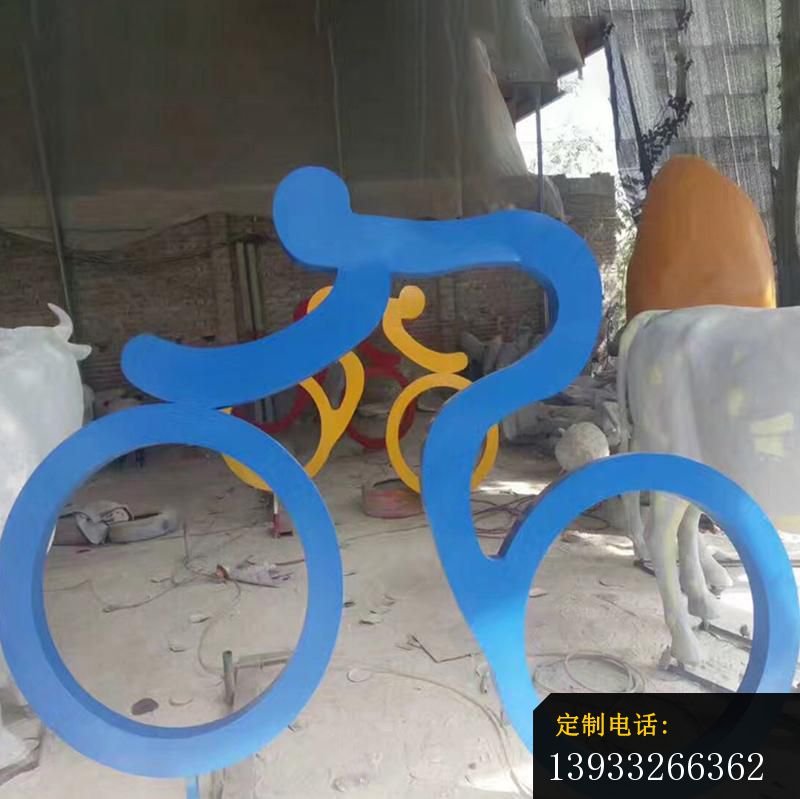 公园不锈钢骑单车运动人物景观雕_800*799