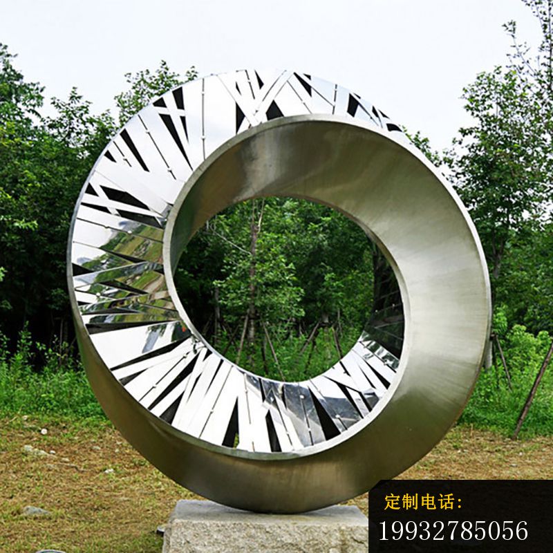 不锈钢抽象圆环雕塑，广场景观摆件 (1)_800*800