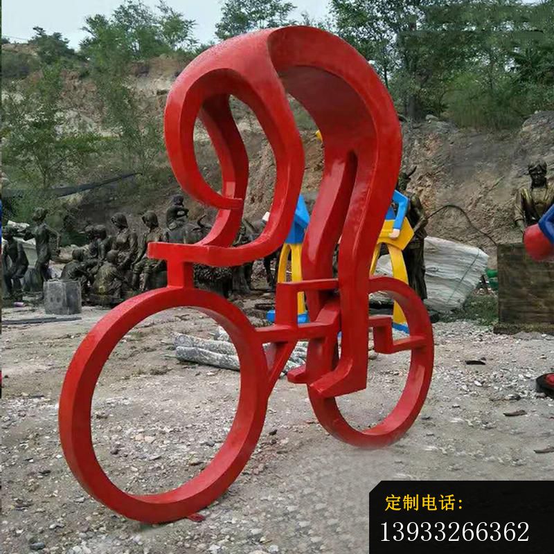 公园不锈钢骑单车运动人物景观雕塑_800*800
