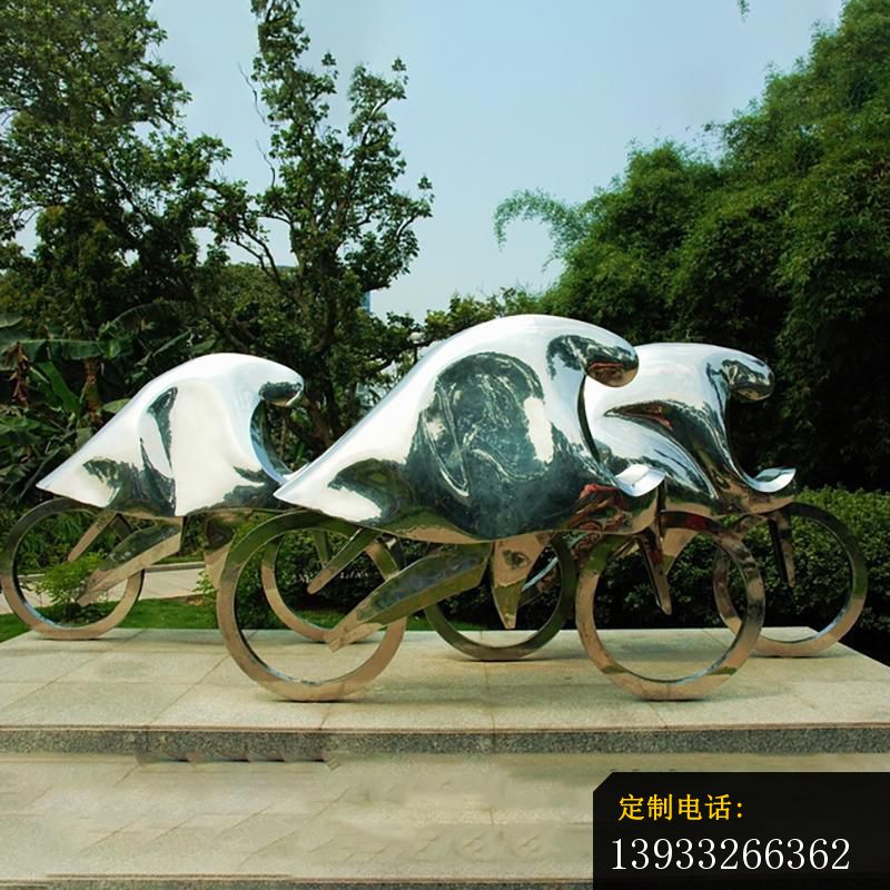 公园不锈钢赛车运动景观雕塑_800*800