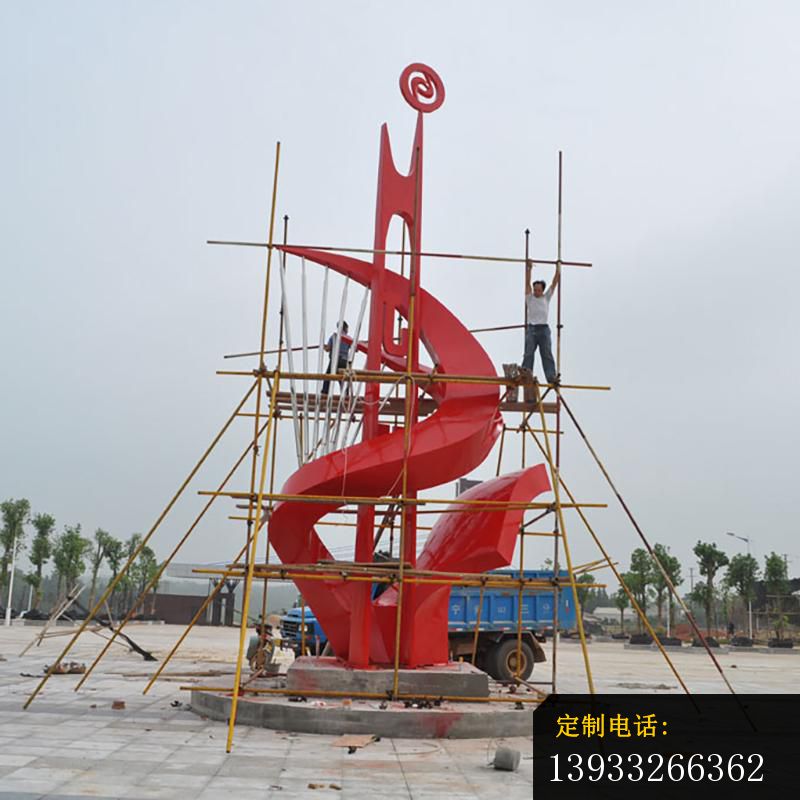 广场不锈钢抽象造型标志雕塑_800*800