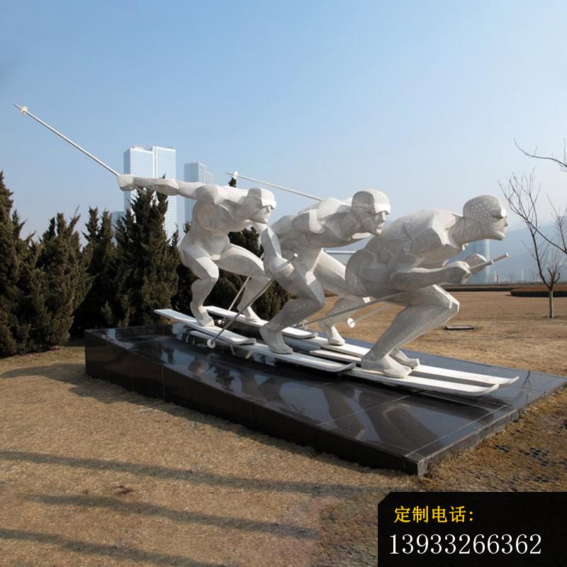 公园不锈钢滑雪运动雕塑_800*800