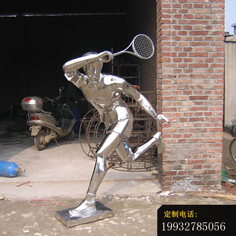 不锈钢打羽毛球雕塑_800*800