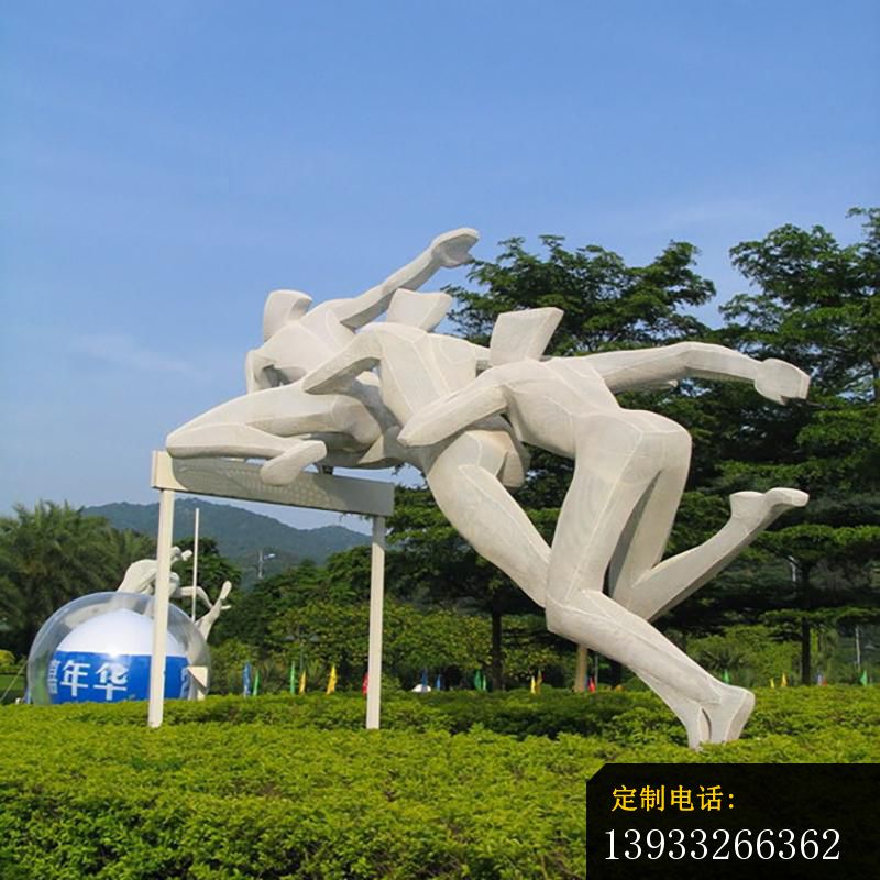 公园不锈钢跨栏运动雕塑_800*800