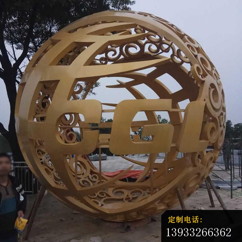 广场不锈钢镂空球景观雕塑_800*800