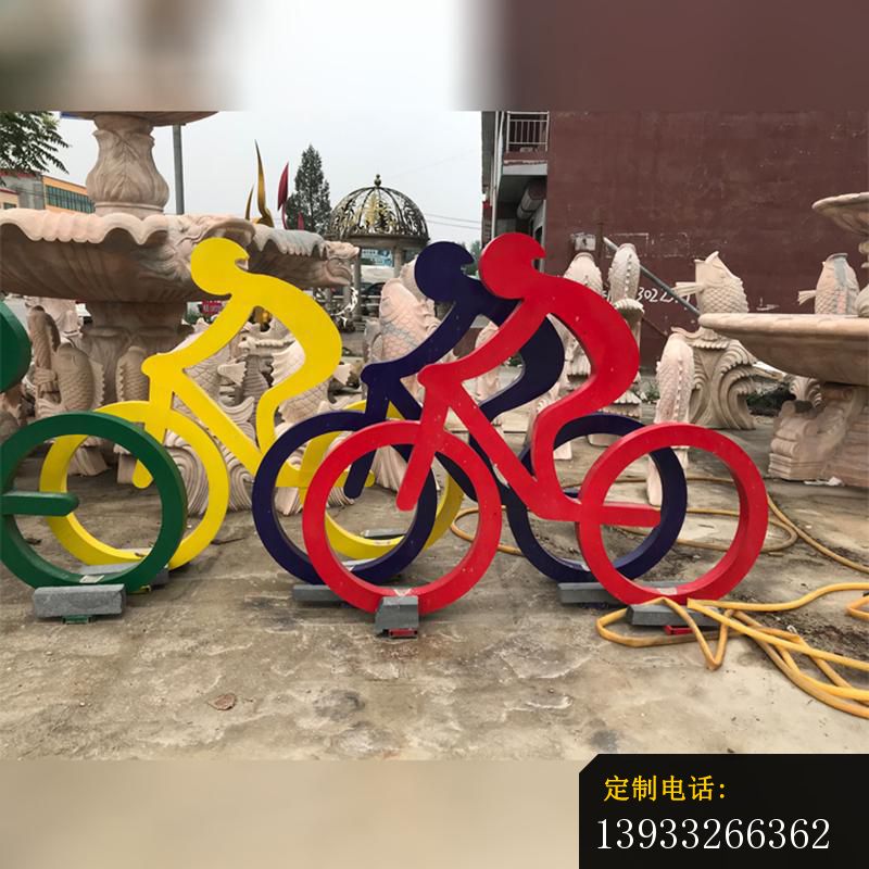 公园不锈钢骑车人物雕塑_800*800