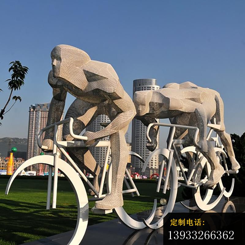 公园不锈钢骑车运动景观雕塑_800*800