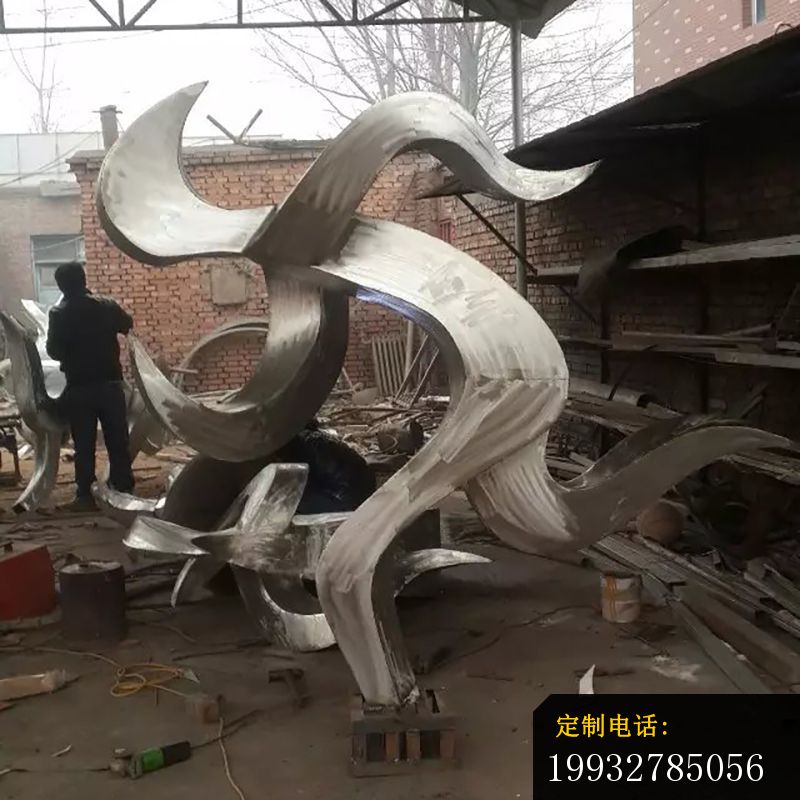 不锈钢跑步雕塑，不锈钢抽象人物雕塑 (2)_800*800