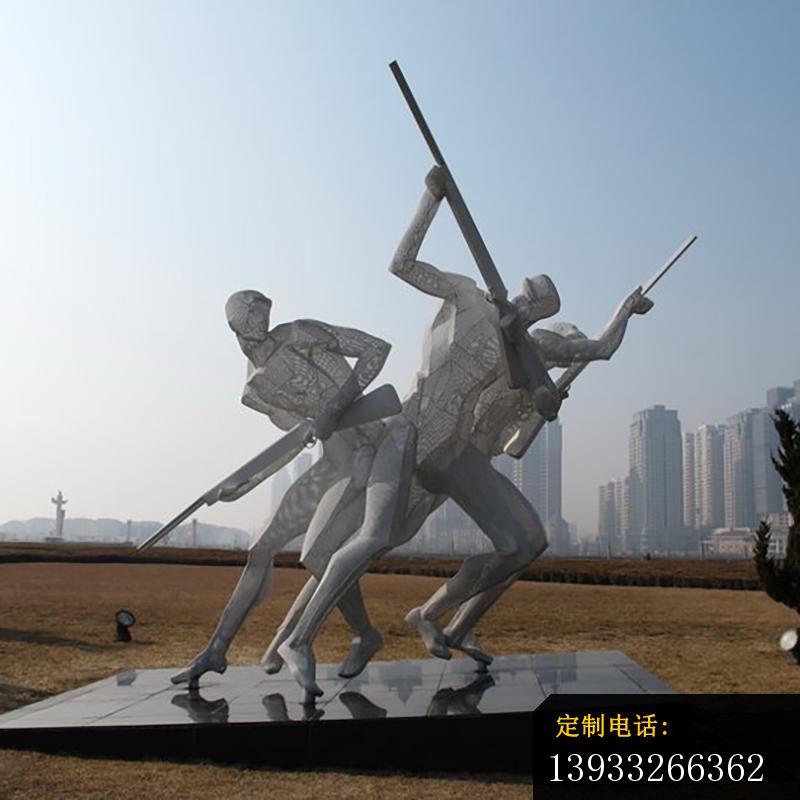 公园不锈钢射击比赛人物雕塑_800*800