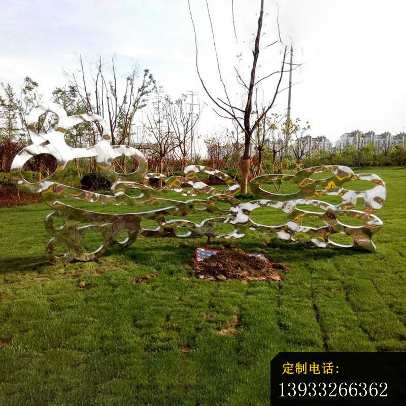 公园不锈钢太湖石抽象标志雕塑_800*800