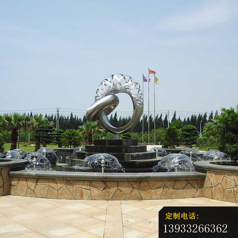 广场不锈钢拉丝手镯景观雕塑_800*800
