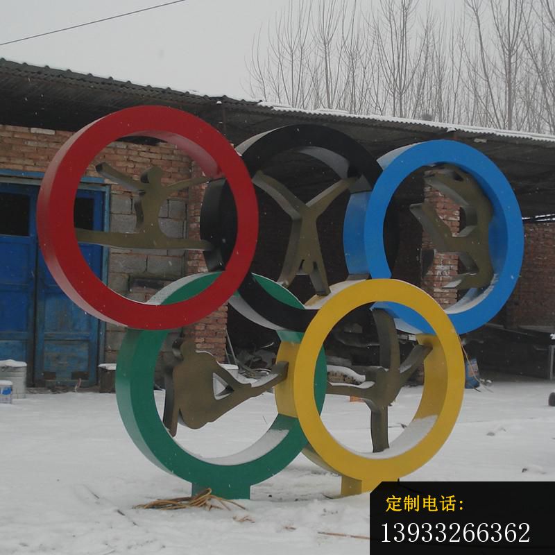 校园不锈钢奥运五环景观标志雕塑_800*800
