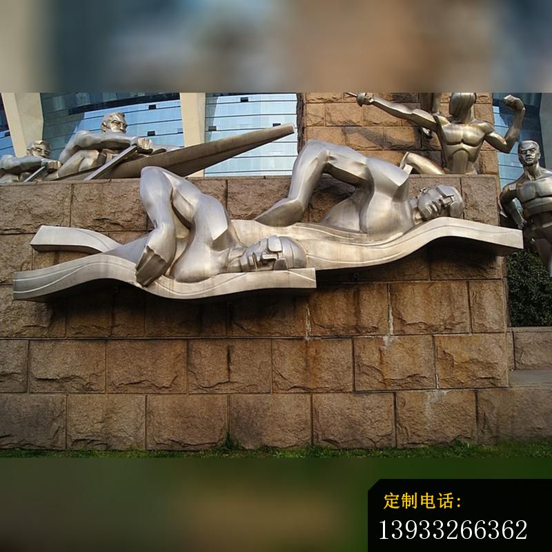 公园不锈钢游泳运动人物雕塑_800*800