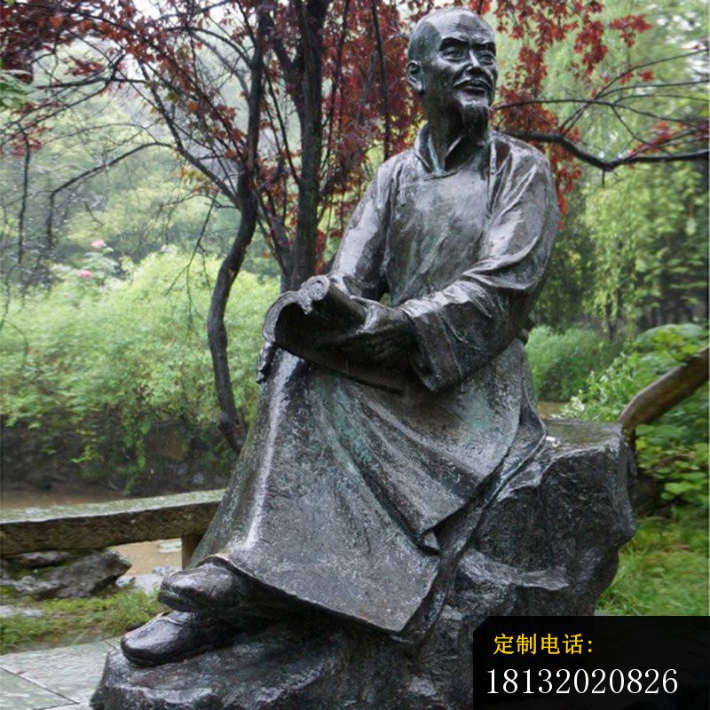 曹雪芹铜雕，古代名人铜雕_800*800