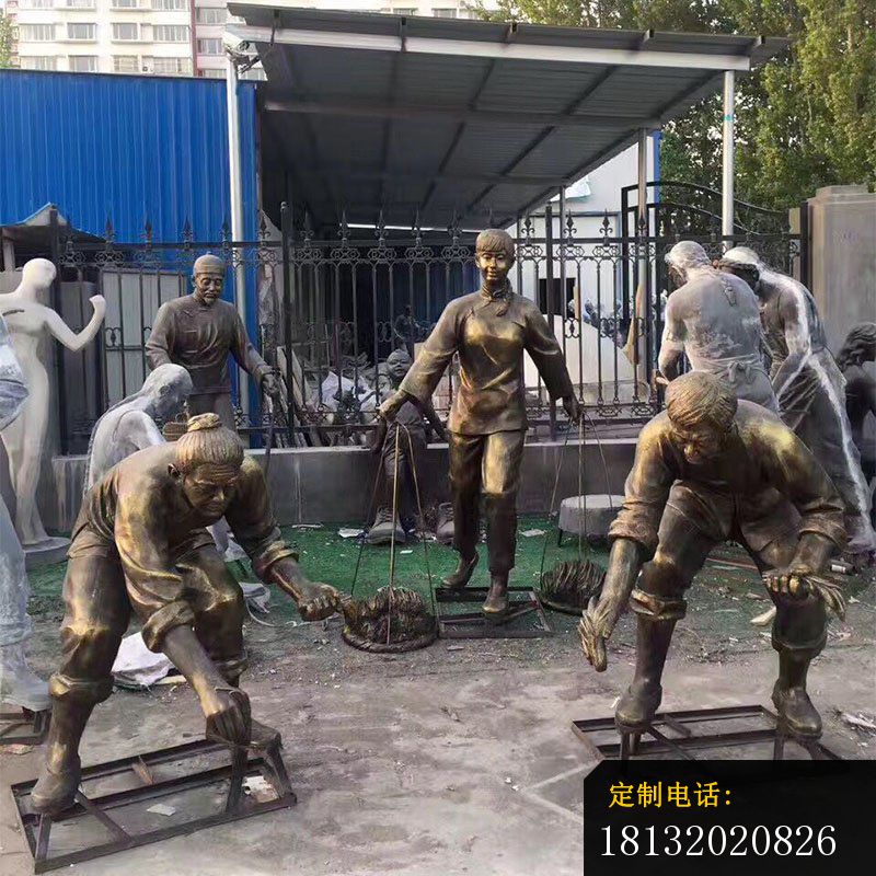 插秧人物铜雕公园小品铜雕_800*800
