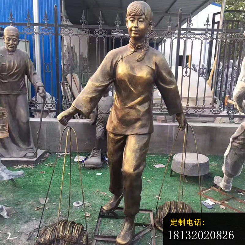 插秧人物铜雕公园小品铜雕 (2)_800*800