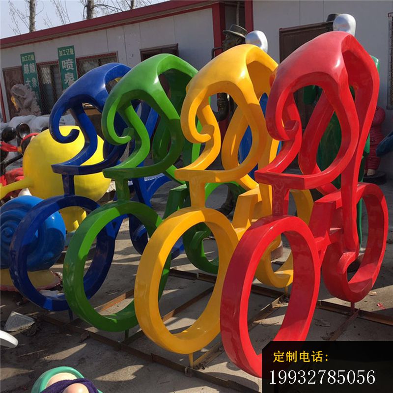 不锈钢骑单车的人物摆件，公园景观摆件_800*800