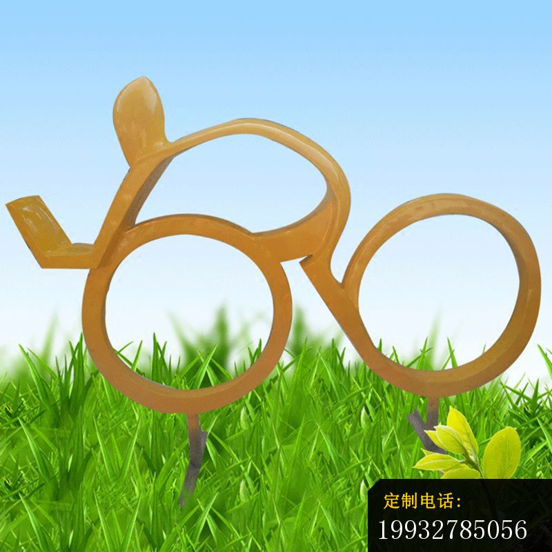 公园景观摆件，不锈钢抽象骑单车的人物雕塑 (3)_800*800