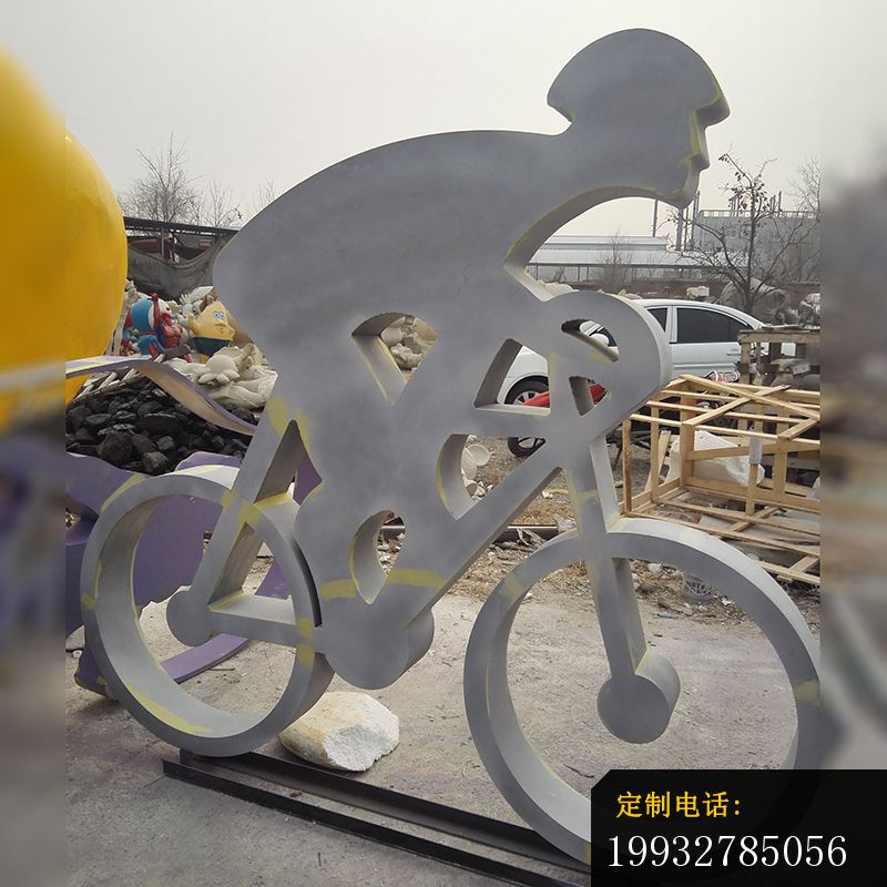 不锈钢赛车雕塑，不锈钢运动雕塑 (1)_800*800
