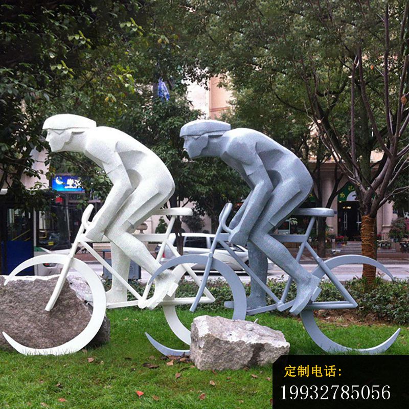 不锈钢骑自行车车比赛    公园人物雕塑_800*800