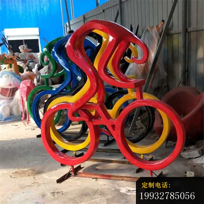 公园景观摆件 ，不锈钢抽象骑单车人物雕塑 (4)_800*800