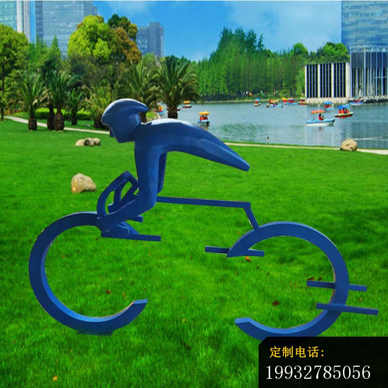 广场景观摆件，不锈钢抽象骑单车的人物摆件_800*800