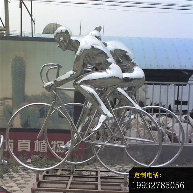 不锈钢骑自行车雕塑，公园不锈钢骑自行车雕塑_800*800