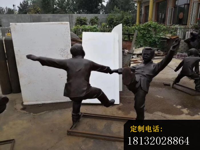 摔跤人物铜雕_700*525