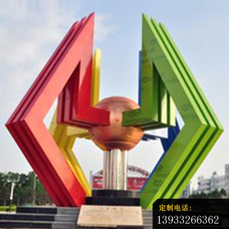 花园不锈钢彩色金球景观雕塑_800*800