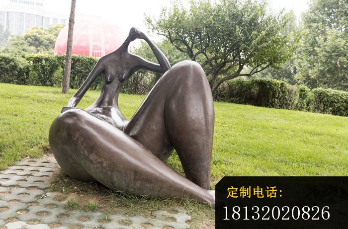 抽象女人铜雕，公园景观铜雕 (2)_700*461