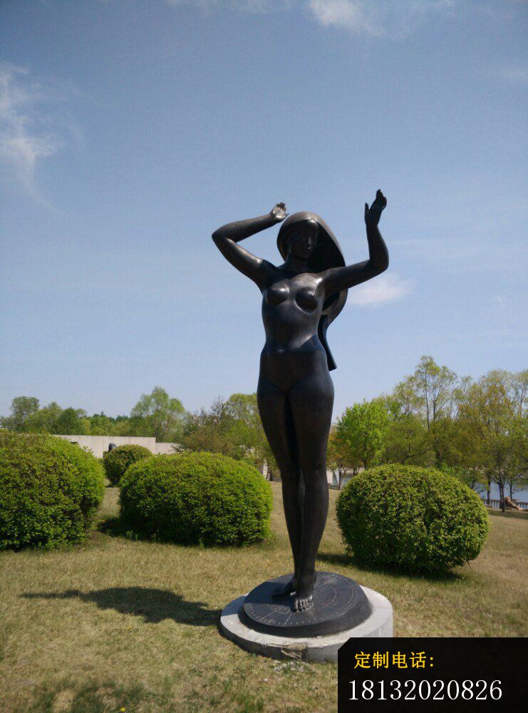 抽象女人铜雕，公园景观铜雕_741*1000