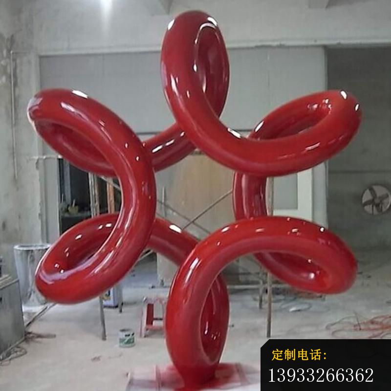 广场不锈钢抽象花型摆件雕塑_800*800
