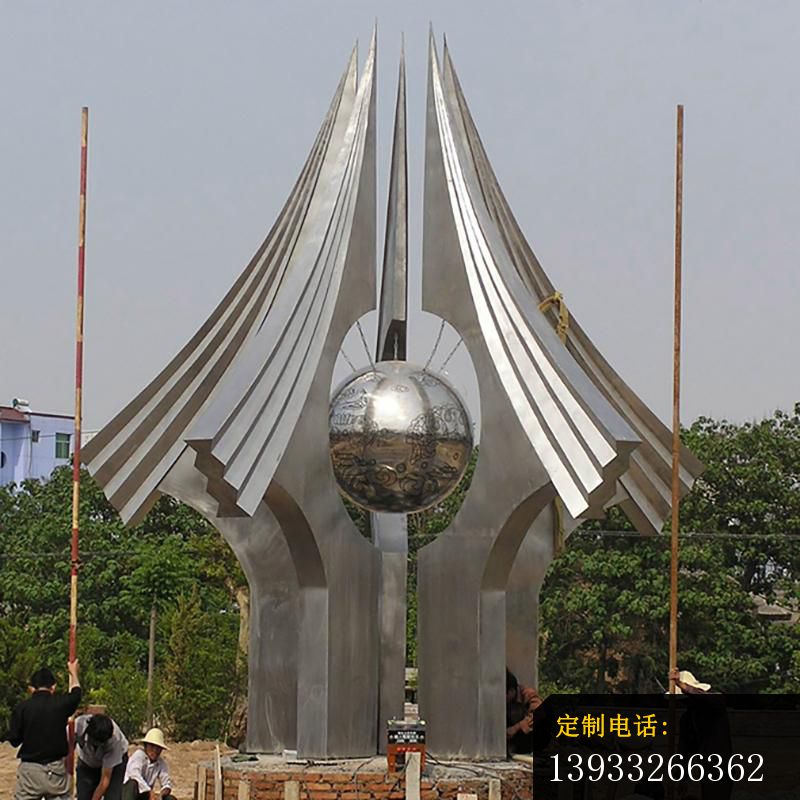 广场不锈钢抽象环球标志雕塑_800*800