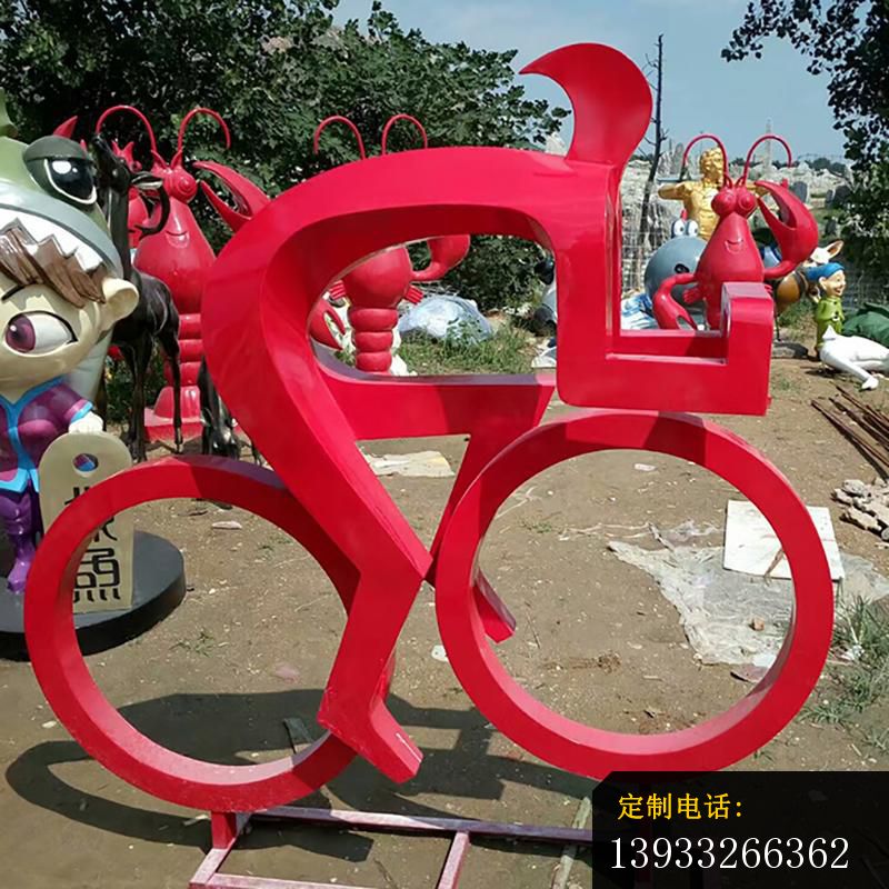 校园不锈钢抽象骑单车的人物雕塑_800*800