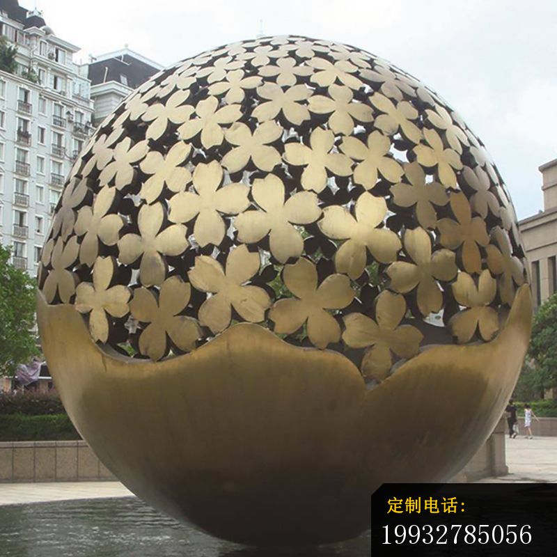不锈钢镂空球雕塑，广场景观摆件 (2)_800*800