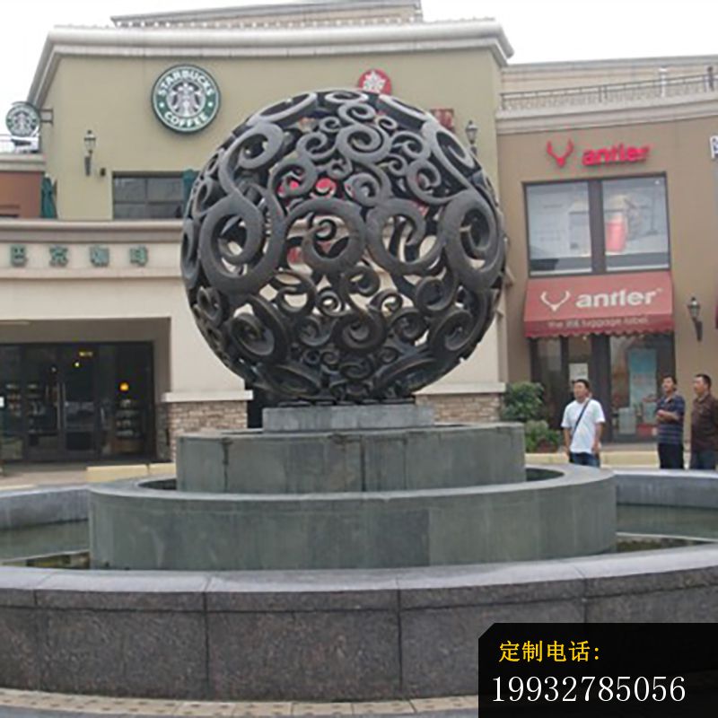 不锈钢发光镂空球 商场门口景观雕塑 (3)_800*800