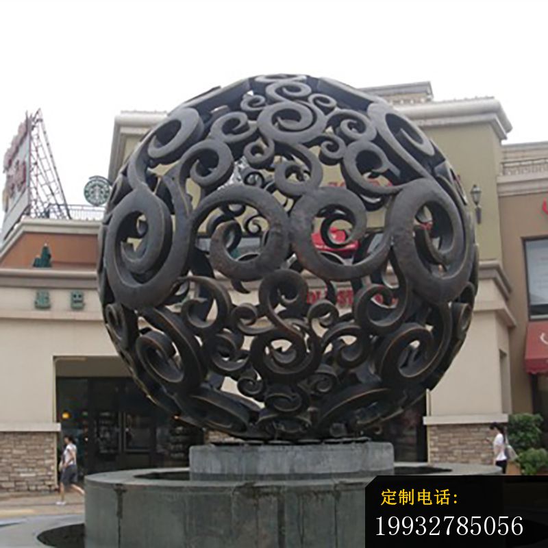 不锈钢发光镂空球 商场门口景观雕塑 (4)_800*800