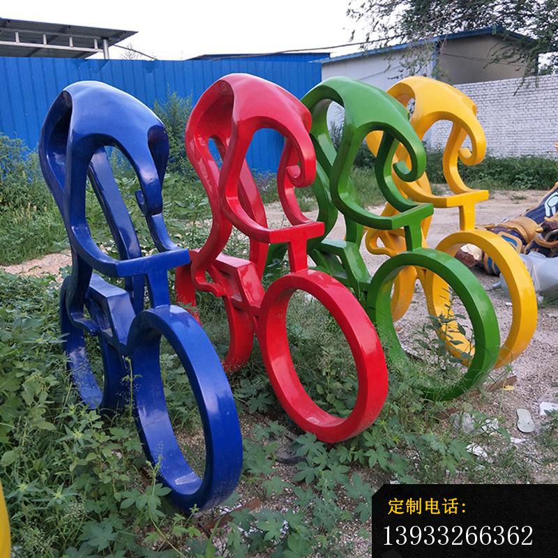 不锈钢抽象骑单车人物雕塑_800*800