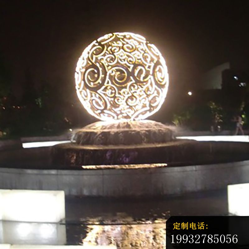 不锈钢发光镂空球 商场门口景观雕塑 (5)_800*800