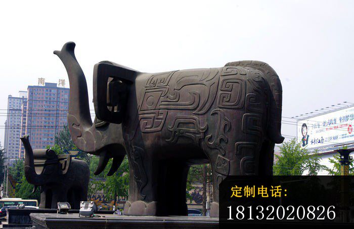 抽象铜雕大象，广场动物铜雕_700*453