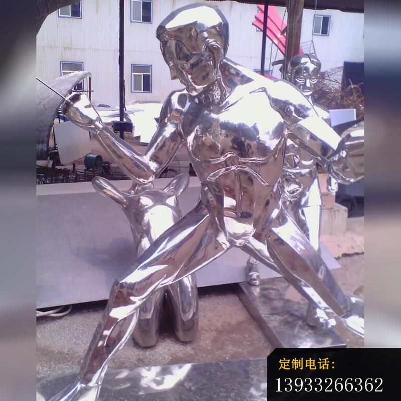 不锈钢抽象人物标志雕塑_800*800