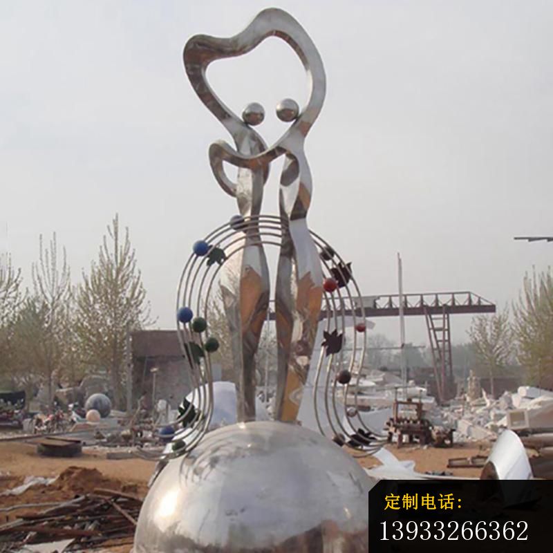 广场不锈钢抽象跳舞的人物雕塑_800*800