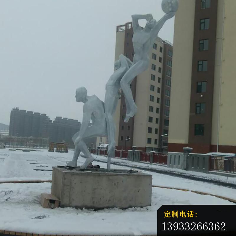 公园不锈钢打篮球景观摆件雕塑_800*800