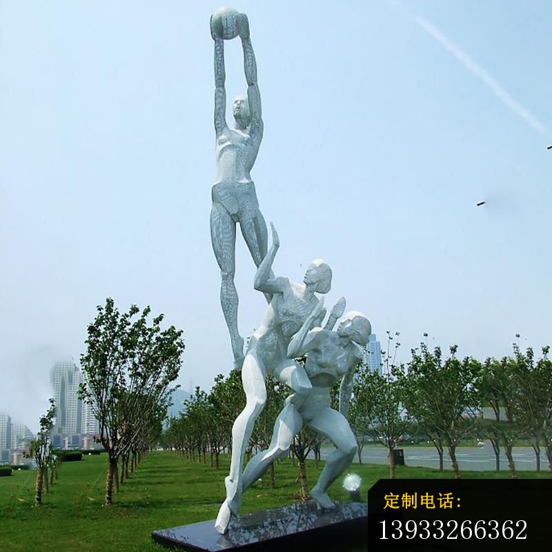 公园不锈钢打篮球运动人物雕塑_800*800
