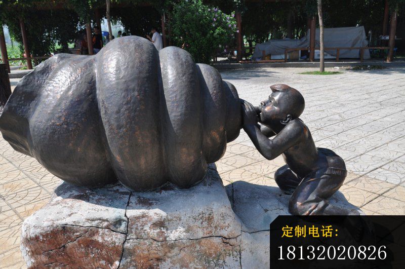吹海螺的小男孩铜雕，广场景观铜雕_800*531