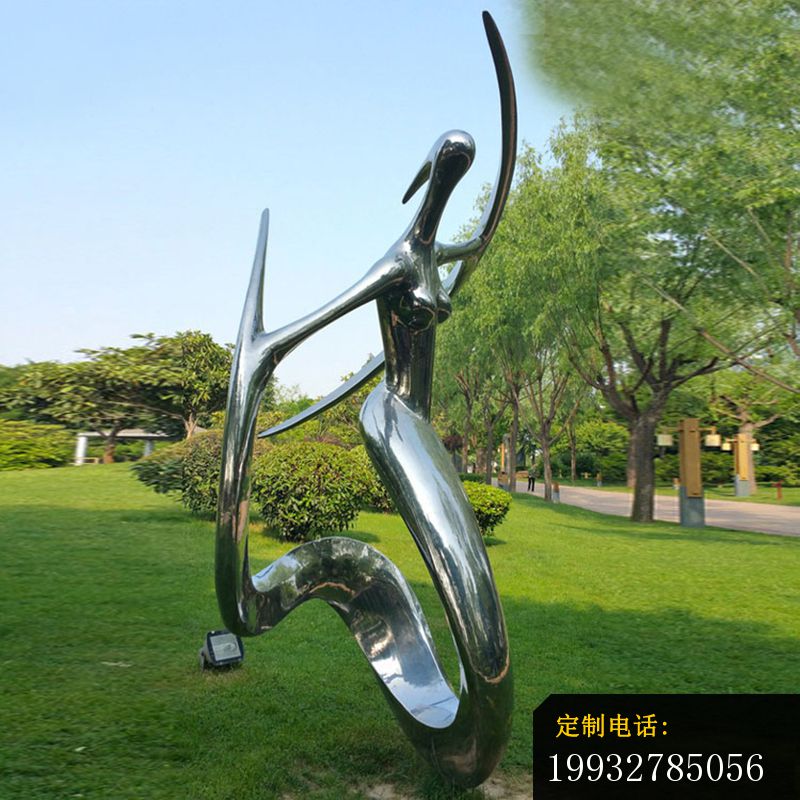 不锈钢抽象美女跳舞  公园景观雕塑 (3)_800*800