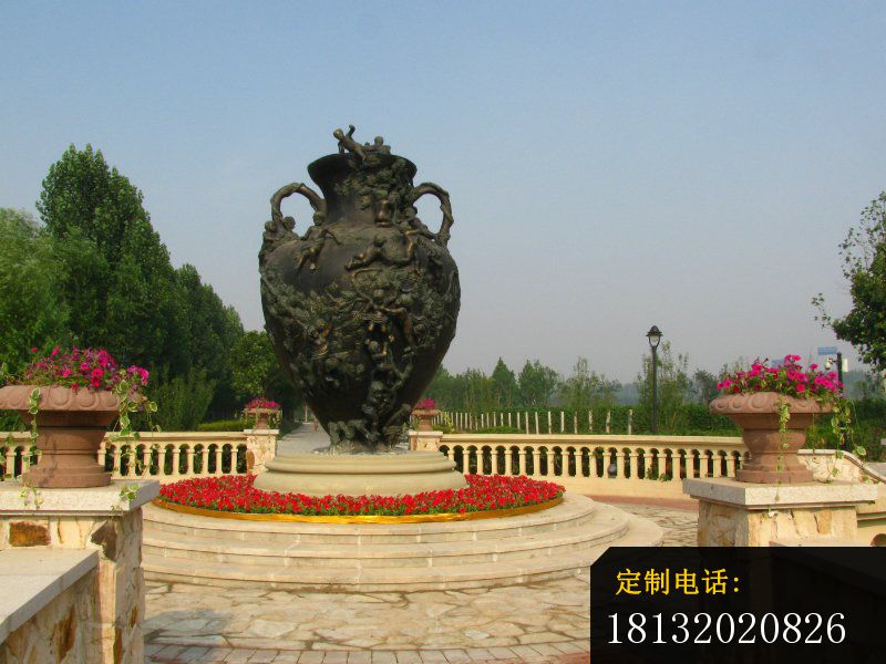 大花瓶铜雕，公园景观铜雕_800*600