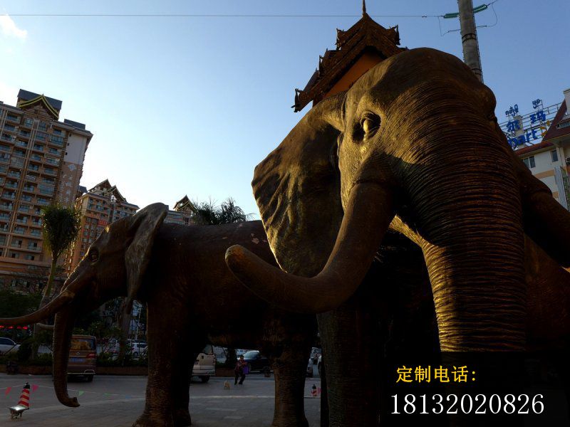 大象铜雕，步行街景观铜雕_800*600