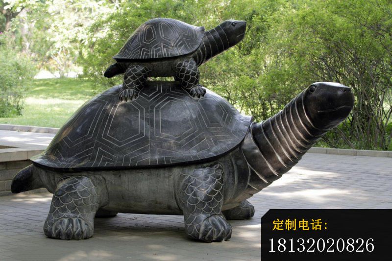 大小乌龟铜雕，公园景观铜雕_800*533