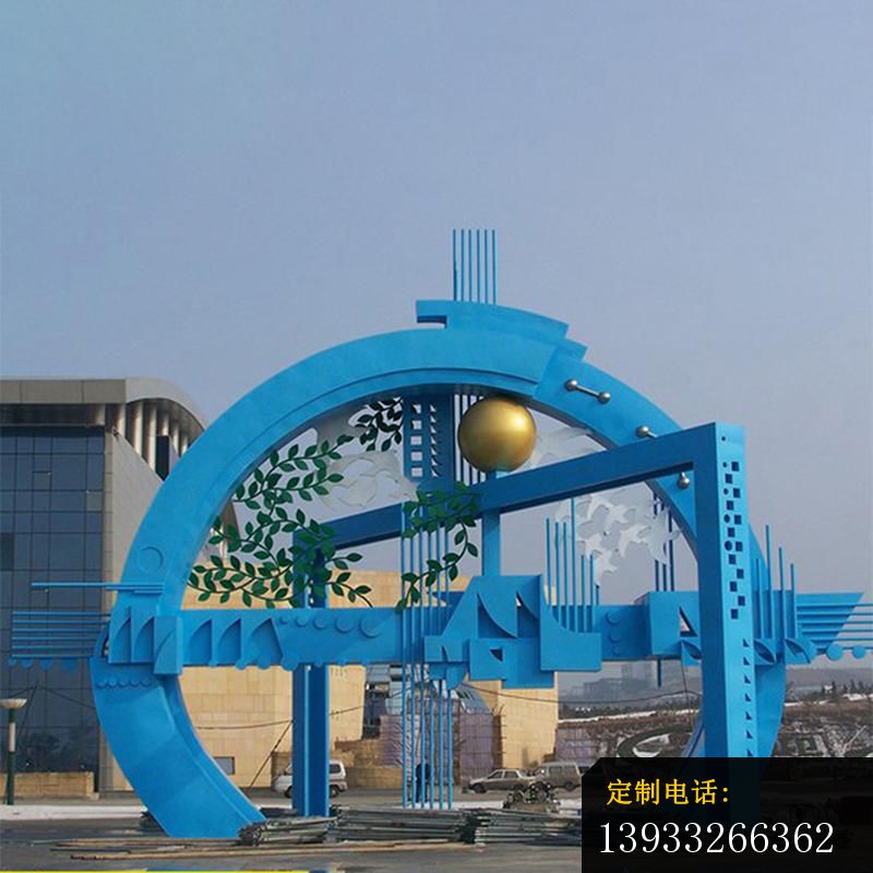 广场不锈钢拱桥剪纸景观雕塑_800*800